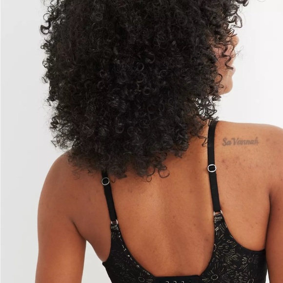 NWT Sunnie Full Coverage Lightly Lined Blossom Lace Trim Bra - Size 34B, Black! - Picture 2 of 8